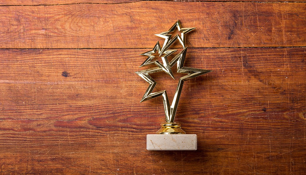 star award with space for text on white background